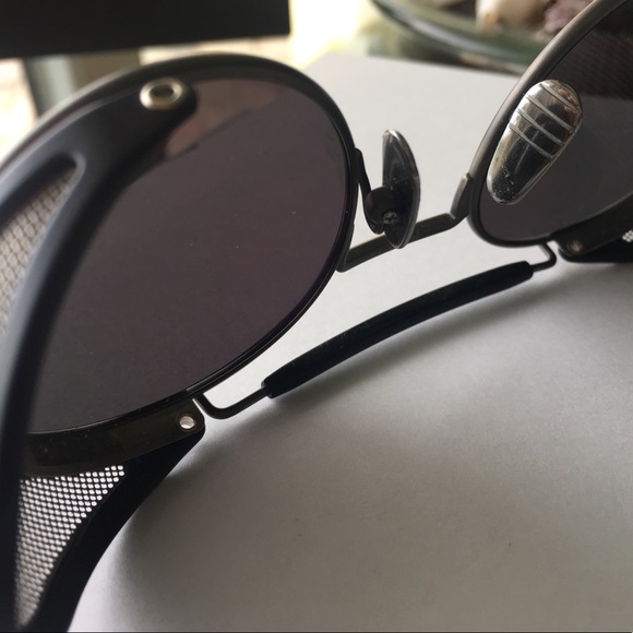 Thom Browne Silver and Navy Mesh Side Sunglasses main image 6